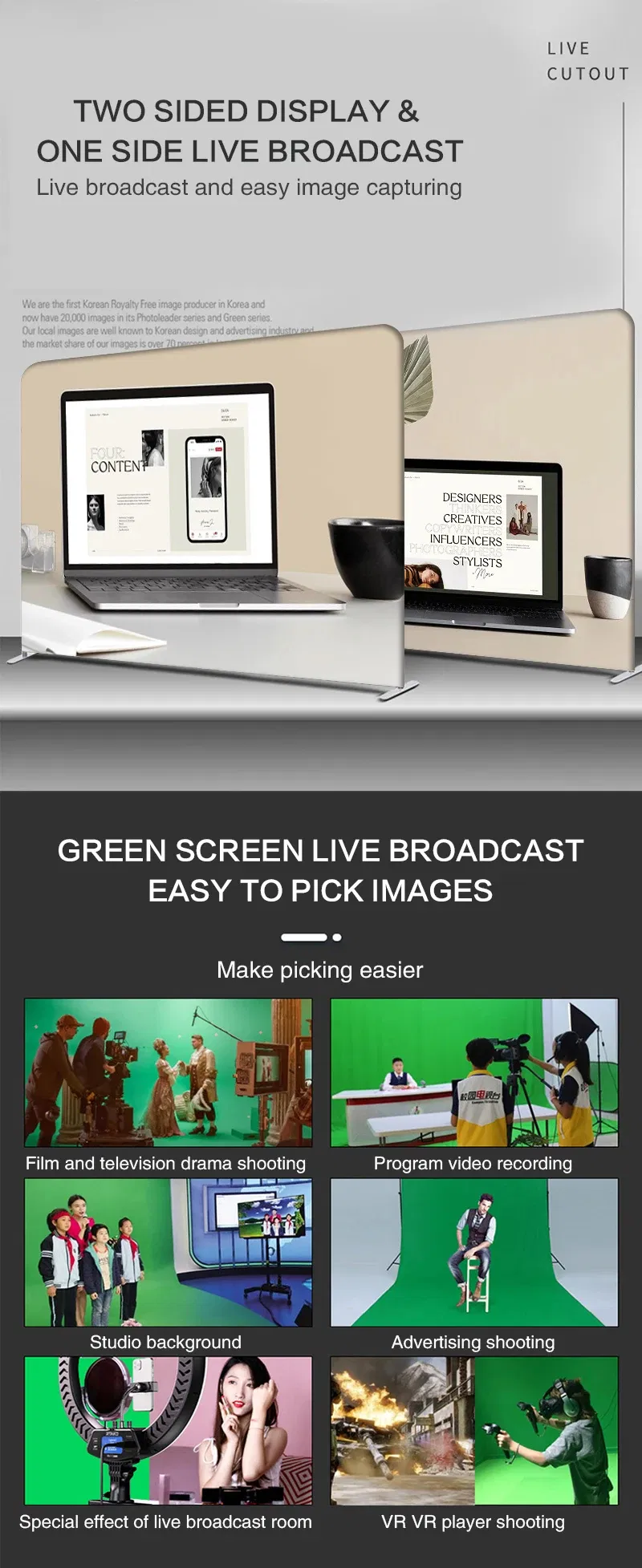 customized foldable trade show advertising display stand steps and repeated background banners and brackets