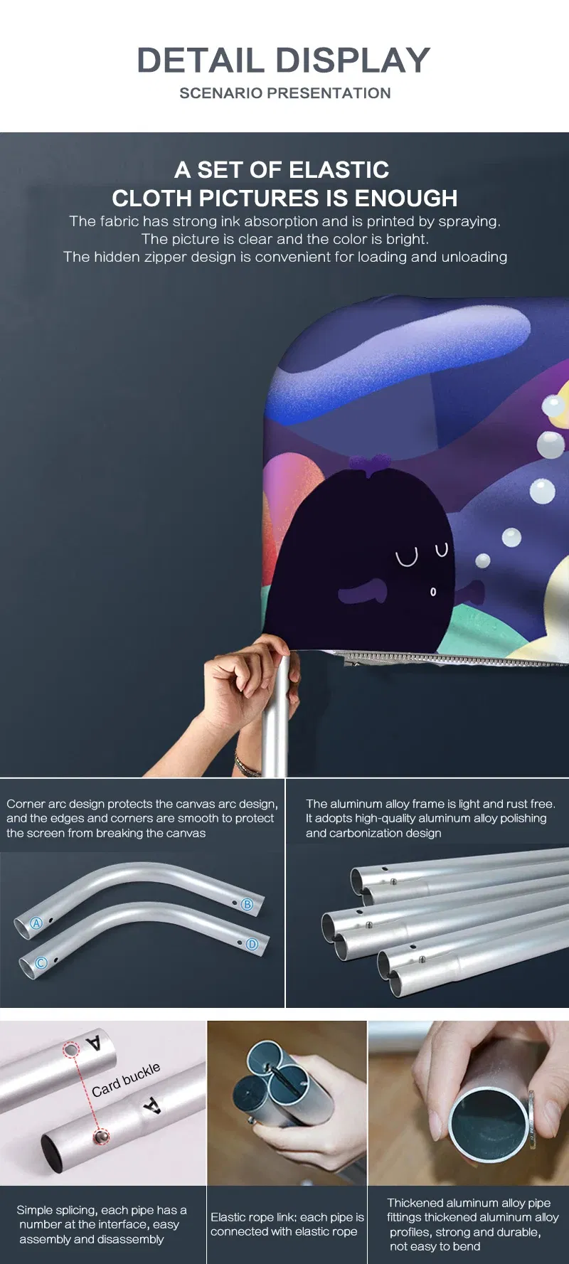 customized foldable trade show advertising display stand steps and repeated background banners and brackets