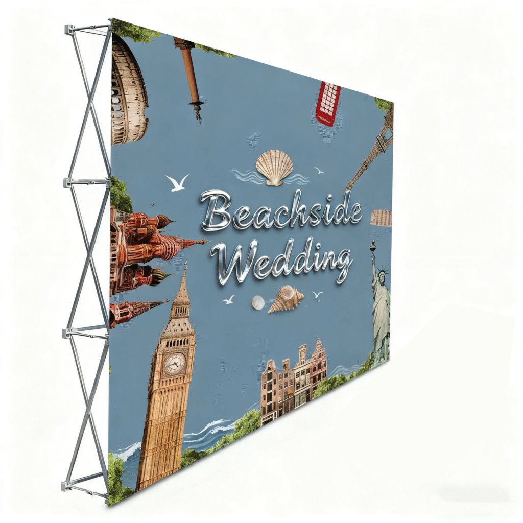 Wholesale Custom Luxury Pop-up Fabric Display Back Wall Stand Modern Style Eco-Friendly Custom Print Modern Style Eco-Friendly