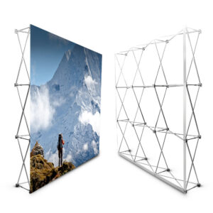 home 7.5ft 10ft pop up tension fabric display stand – straight collapsible banner wall for trade show booth exhibit backdrop (with carry bag)