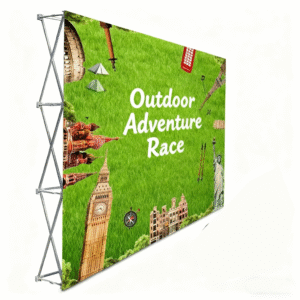 factory cheap prices foldable portable modern aluminum fitted straight backdrop display banner stand with custom print