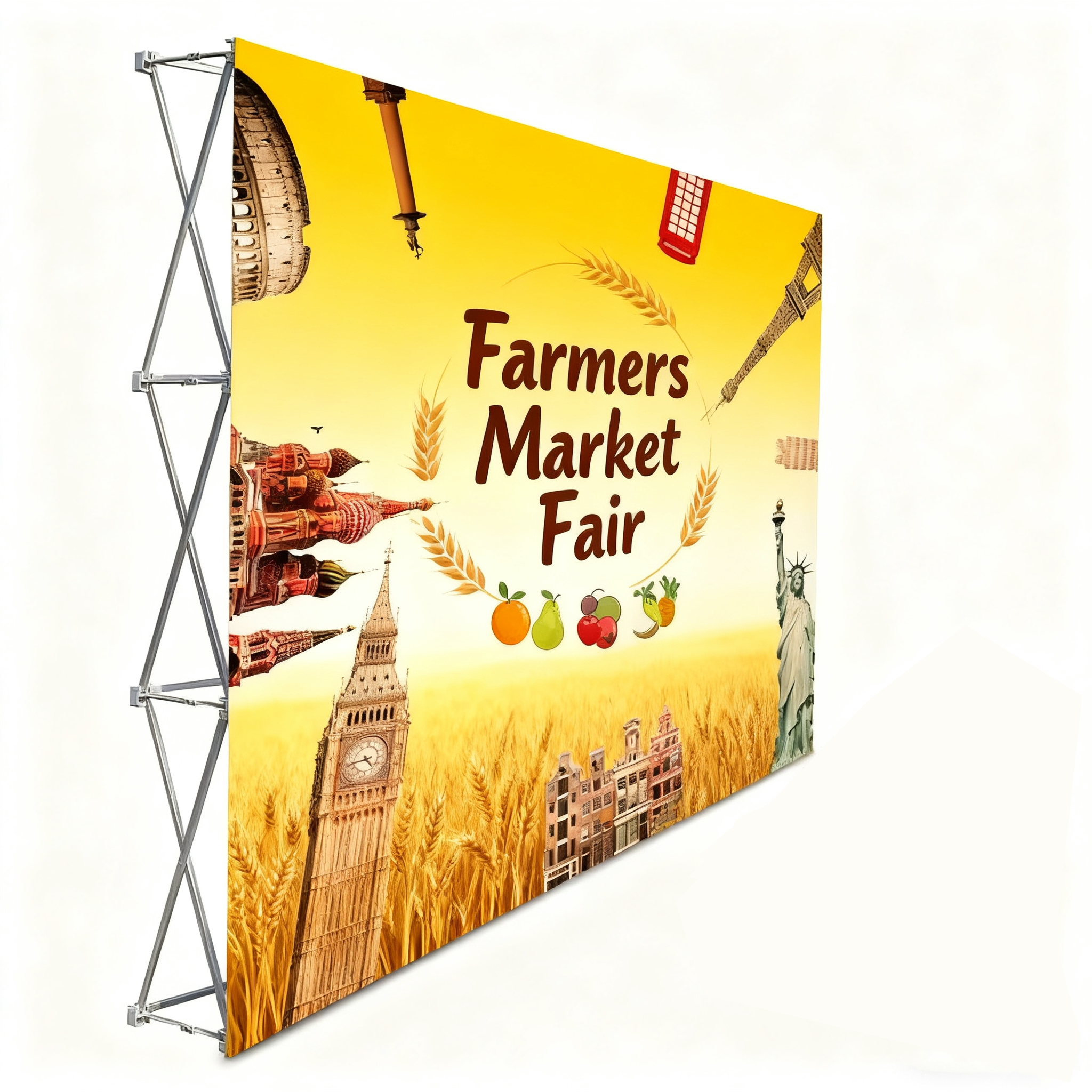 factory cheap prices foldable portable modern aluminum fitted straight backdrop display banner stand with custom print