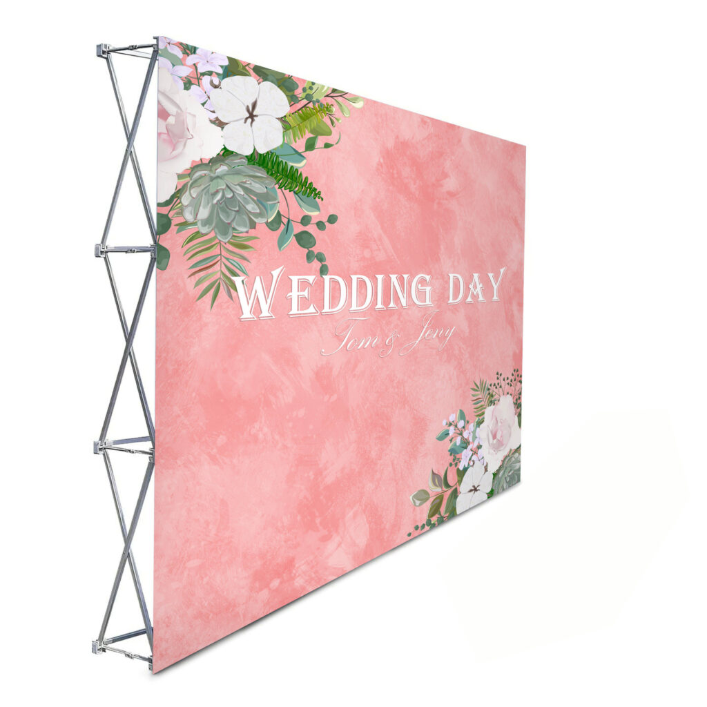 factory made strictly checked custom logo full color trade show display back wall pop up stand (copy)