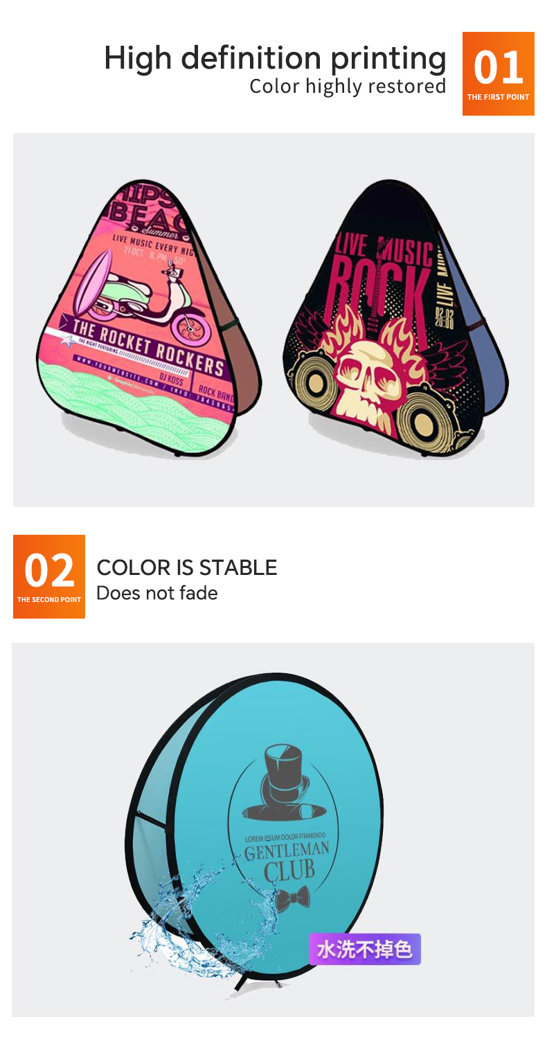 customized advertising trade show promotion foldable display stand a shaped pop up frame banner