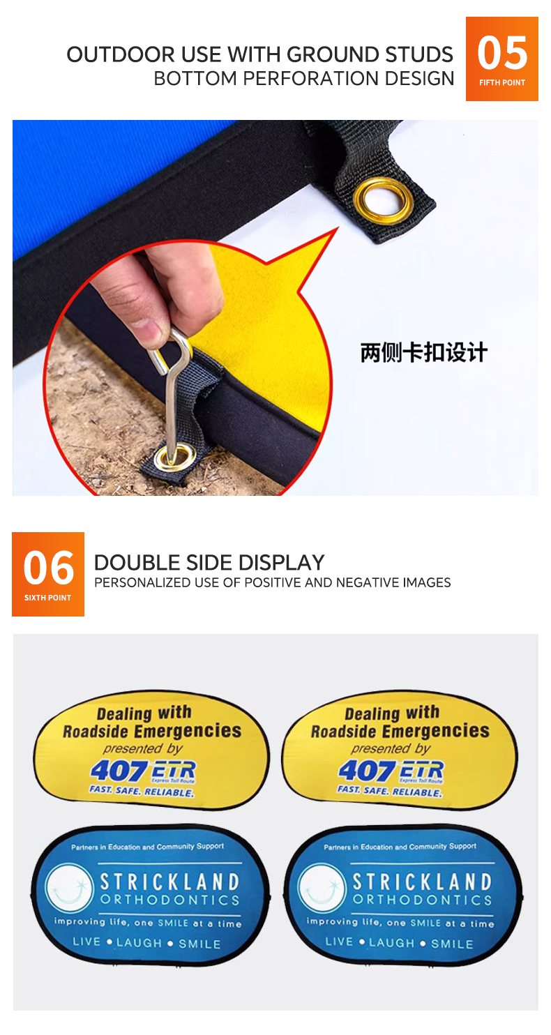 customized advertising trade show promotion foldable display stand a shaped pop up frame banner